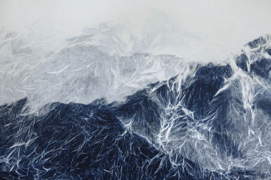 Wu Chi-Tsung, Cyano-Collage 007, 90 x 155 x 10 cm, cyanotype photography collage, 2014